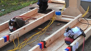 A belt sander race, of course.  See more, including the 3-D printers and the blowtorch thing, at https://plus.google.com/u/0/photos/107430317500704033567/albums/5936635837485792705